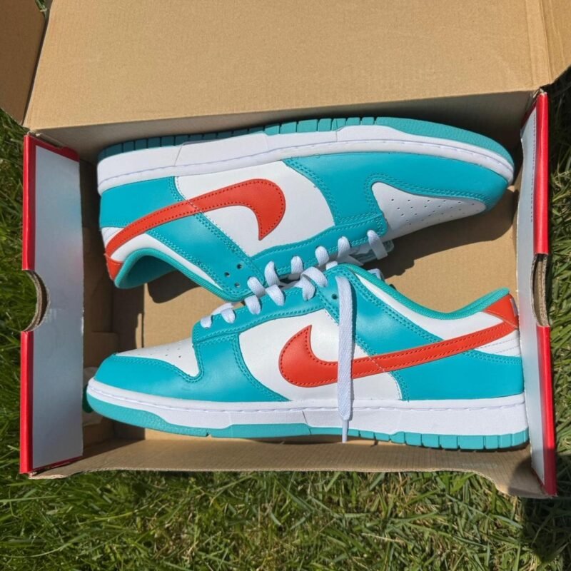 Pre-Loved Nike Dunks Low Miami Dolphins Men's Size 7 Or 8.5 Women's - Image 2