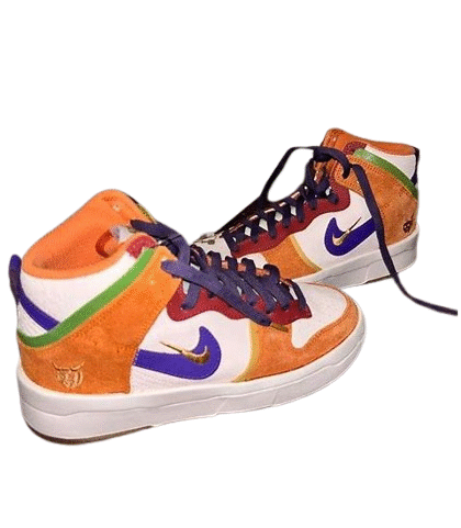 Pre-Loved WMNS NIKE DUNK HIGH UP PREMIUM "SETSUBUN" SAIL-CANYON PURPLE size 8.5